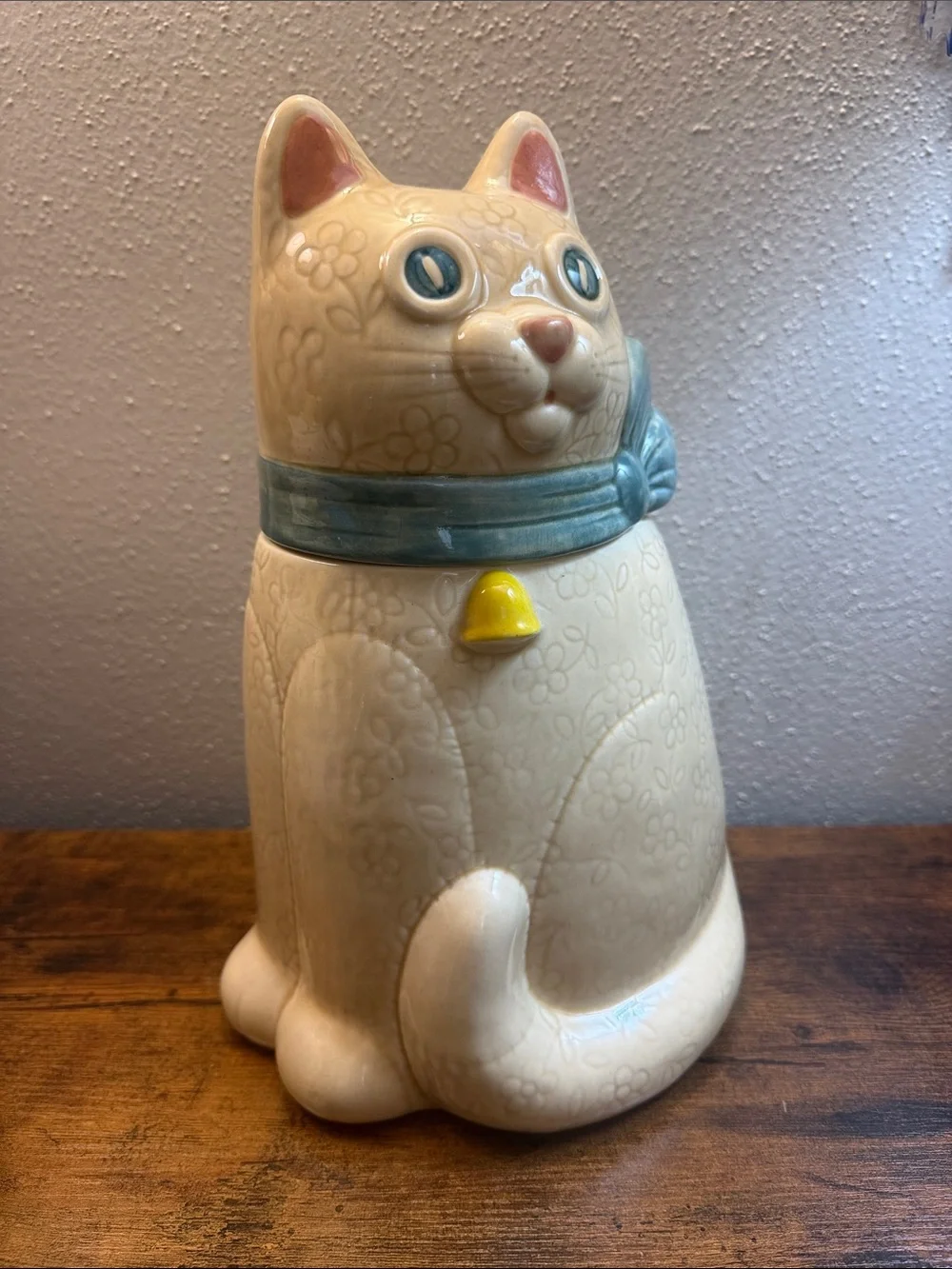 Poppy Trail Cat Cookie Jar Canister Ceramic Kitchen Food Storage